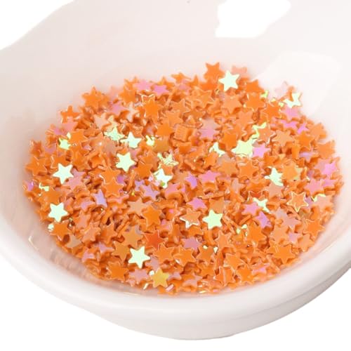 WANYI Glitzer Streudeko Sterne 3mm Konfetti Sterne Deko DIY Sterndekorationen mini Pailletten für Tischdeko Geburtstagsdeko Party Hochzeit Dekorationen(Orange) von WANYI