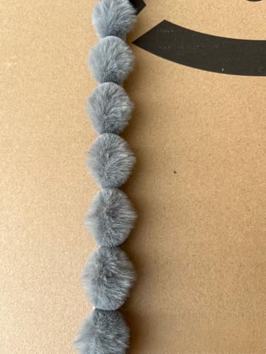 WANYI Kunstfell Band 3cm Breit Kunstfell zum Basteln BommelBorte Meterware Borte zum Nähen Plüsch Bommelband für DIY Basteln Kleidung Weihnachtsdeko(Grau) von WANYI