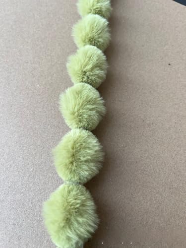 WANYI Kunstfell Band 3cm Breit Kunstfell zum Basteln BommelBorte Meterware Borte zum Nähen Plüsch Bommelband für DIY Basteln Kleidung Weihnachtsdeko(Grün) von WANYI