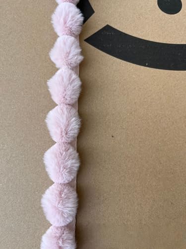 WANYI Kunstfell Band 3cm Breit Kunstfell zum Basteln BommelBorte Meterware Borte zum Nähen Plüsch Bommelband für DIY Basteln Kleidung Weihnachtsdeko(Hellrosa) von WANYI