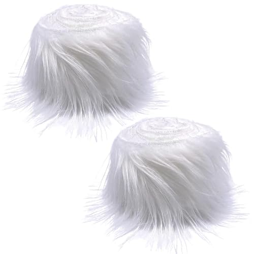 WANYI 2 Stück Kunstfell Weihnachtsdeko, 5x150cm Kunstfell zum Basteln, Langhaarplüsch Wichtelbart Plüschstoff Meterware Furry Fellstoff für Weihnachtsbaum, Gnome Beard, Santa Hair, Kostüm WANYI 2 Stück Kunstfell Weihnachtsdeko, 5x150cm Kunstfell zum Basteln, Langhaarplüsch Wichtelbart Plüschstoff Meterware Furry Fellstoff für Weihnachtsbaum, Gnome Beard, Santa Hair, Kostüm von WANYI