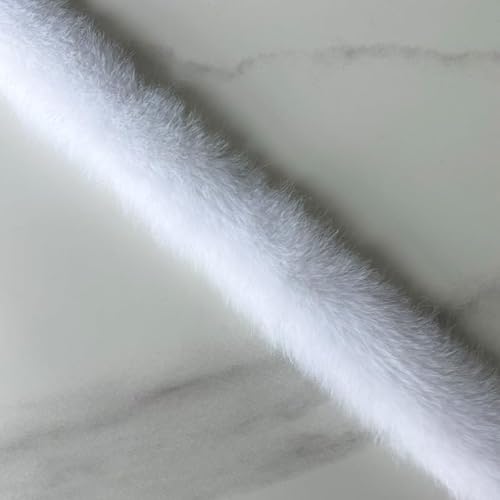 WANYI Kunstfellband 1cm Breit Plüsch Kunstfell zum Basteln Borten und Bänder zum Nähen Meterware Kunstfell Borte Dekoband für DIY Handwerk Kleidung(Weiß) von WANYI