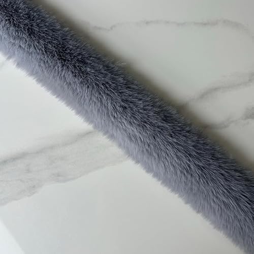WANYI Kunstfellband 2cm Breit Plüsch Kunstfell zum Basteln Borten und Bänder zum Nähen Meterware Kunstfell Borte Dekoband für DIY Handwerk Kleidung(Grau) von WANYI