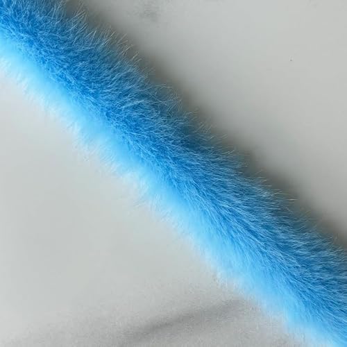 WANYI Kunstfellband 3cm Breit Plüsch Kunstfell zum Basteln Borten und Bänder zum Nähen Meterware Kunstfell Borte Dekoband für DIY Handwerk Kleidung(Blau) von WANYI