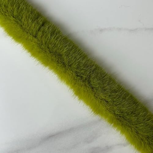 WANYI Kunstfellband 3cm Breit Plüsch Kunstfell zum Basteln Borten und Bänder zum Nähen Meterware Kunstfell Borte Dekoband für DIY Handwerk Kleidung(Grün) von WANYI