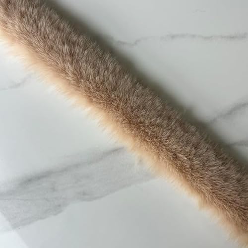 WANYI Kunstfellband 4cm Breit Plüsch Kunstfell zum Basteln Borten und Bänder zum Nähen Meterware Kunstfell Borte Dekoband für DIY Handwerk Kleidung(Khaki) von WANYI