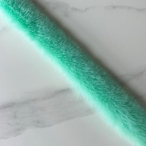 WANYI Kunstfellband 4cm Breit Plüsch Kunstfell zum Basteln Borten und Bänder zum Nähen Meterware Kunstfell Borte Dekoband für DIY Handwerk Kleidung(Mintgrün) von WANYI