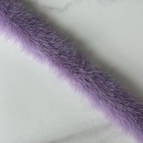 WANYI Kunstfellband 6cm Breit Plüsch Kunstfell zum Basteln Borten und Bänder zum Nähen Meterware Kunstfell Borte Dekoband für DIY Handwerk Kleidung(Lila) von WANYI