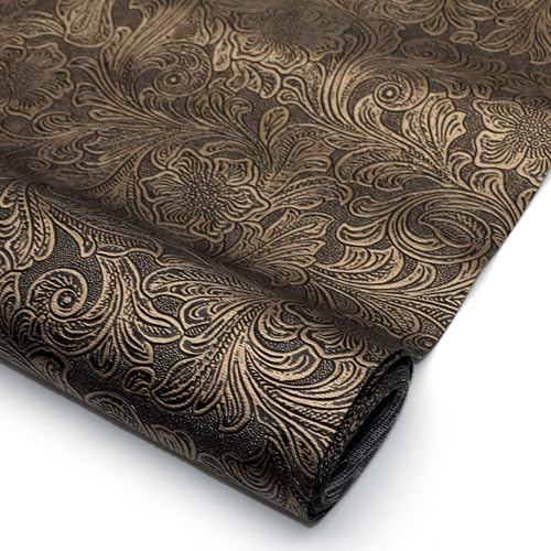 WANYI Kunstleder Lederreste zum Basteln 50x140cm Bedruckte Geprägte Textur Kunstleder Blatt PVC Vintage Leder-Zubehör für DIY Nähen, Kunsthandwerk Geldbörsen(04) von WANYI