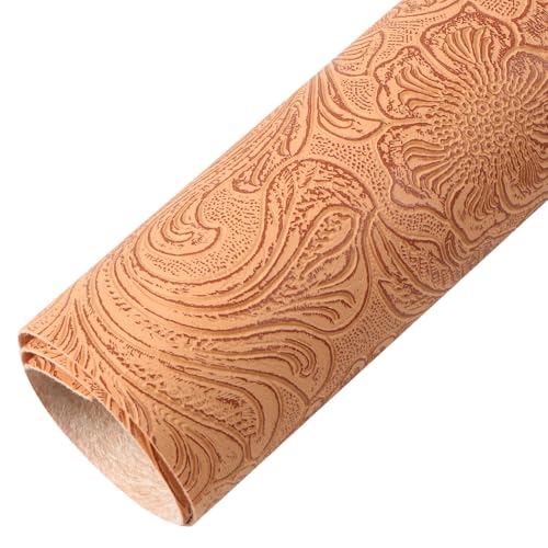 WANYI Kunstleder Lederreste zum Basteln 50x140cm Bedruckte Geprägte Textur Kunstleder Blatt PVC Vintage Leder-Zubehör für DIY Nähen, Kunsthandwerk Geldbörsen(06) von WANYI
