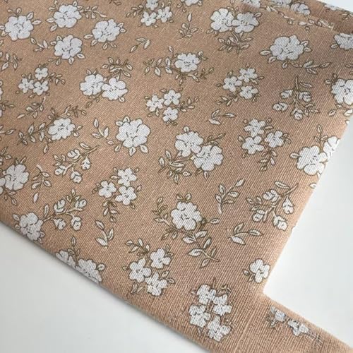 WANYI Leinenstoff 155×500cm Stoffe zum Nähen Leinen Baumwollstoff Meterware Bedruckte Mustern Dekostoff Bezugsstoff für kleidung Vorhang Tischdeko Kleiderstoff von WANYI