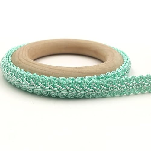 WANYI Polyester Trim 1,2cm Breit Geflochtenes Borten und Bänder zum Nähen Meterware Vintage Dekoband Geschenkband Spitzenband für DIY Basteln Kleidung Hochzeit Geschenkbox(Grün 02) von WANYI