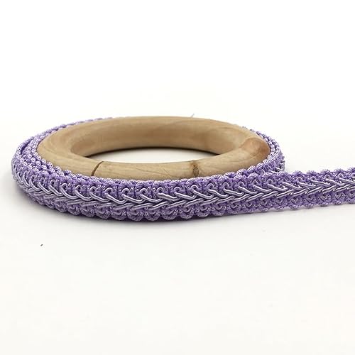 WANYI Polyester Trim 1,2cm Breit Geflochtenes Borten und Bänder zum Nähen Meterware Vintage Dekoband Geschenkband Spitzenband für DIY Basteln Kleidung Hochzeit Geschenkbox(Hellviolett) von WANYI