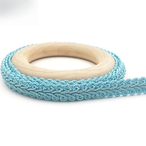 WANYI Polyester Trim 1,2cm Breit Geflochtenes Borten und Bänder zum Nähen Meterware Vintage Dekoband Geschenkband Spitzenband für DIY Basteln Kleidung Hochzeit Geschenkbox(Himmelblau) von WANYI