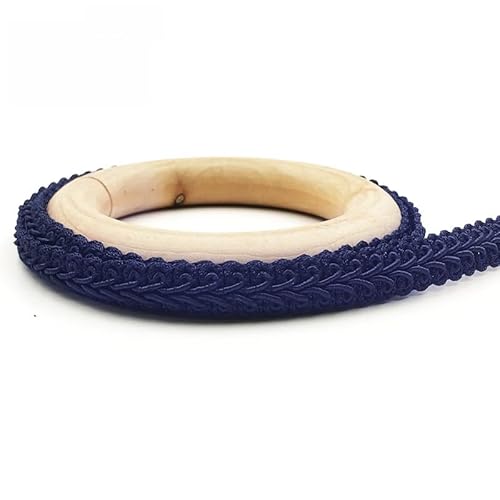 WANYI Polyester Trim 1,2cm Breit Geflochtenes Borten und Bänder zum Nähen Meterware Vintage Dekoband Geschenkband Spitzenband für DIY Basteln Kleidung Hochzeit Geschenkbox(Marineblau) von WANYI
