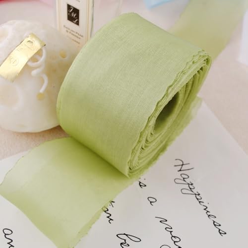 WANYI Schleifenband 40mm Breit Geschenkband Schleifenband zum Basteln Geschenkband Hochzeit Dekoband Stoffband für Geschenkverpackung Geburtstag Schleifen Satinband（Grün） von WANYI