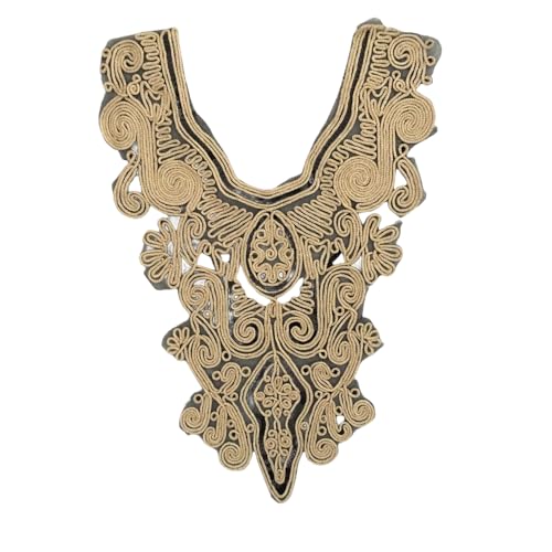 WANYI Spitze Kragen Applikation Spitzenkragen Damen Stickerei Applique Patch Halskragen Pailletten Vintage Ausschnitt Verzieren Einsatzkragen für Nähen DIY Handwerk Kostüm Kleidung（03） von WANYI