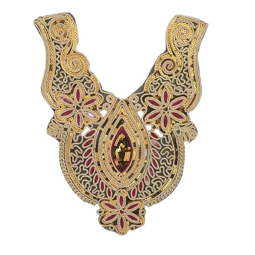 WANYI Spitze Kragen Applikation Spitzenkragen Damen Stickerei Applique Patch Halskragen Pailletten Vintage Ausschnitt Verzieren Einsatzkragen für Nähen DIY Handwerk Kostüm Kleidung（05） von WANYI
