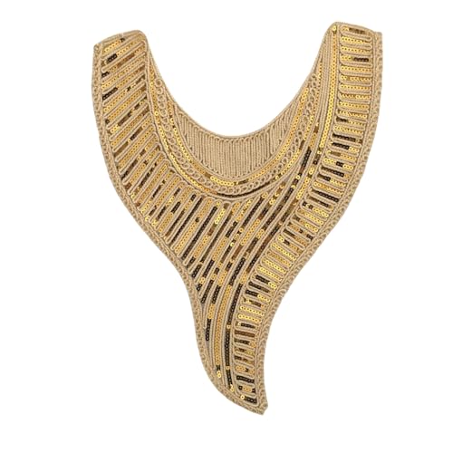 WANYI Spitze Kragen Applikation Spitzenkragen Damen Stickerei Applique Patch Halskragen Pailletten Vintage Ausschnitt Verzieren Einsatzkragen für Nähen DIY Handwerk Kostüm Kleidung（13） von WANYI