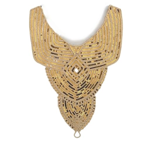 WANYI Spitze Kragen Applikation Spitzenkragen Damen Stickerei Applique Patch Halskragen Pailletten Vintage Ausschnitt Verzieren Einsatzkragen für Nähen DIY Handwerk Kostüm Kleidung（14） von WANYI