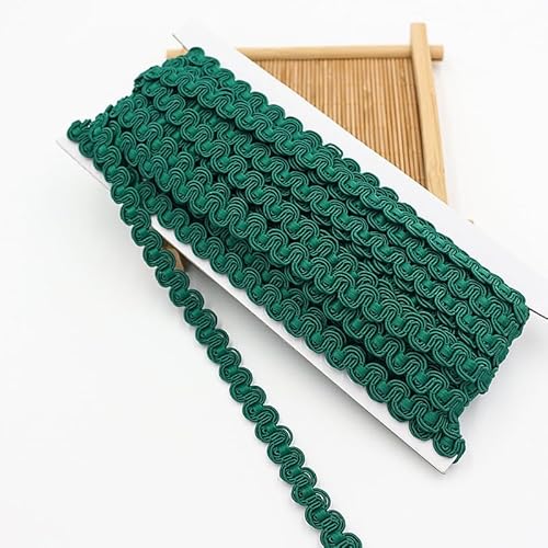 WANYI Spitzenband 1cm Breit Geschenkband Geflochtene Borten und Bänder zum Nähen Meterware Wellen Spitzenborte Vintage Dekoband Zierband für DIY Handwerk Geschenkbox Kleidung（blau grün） von WANYI