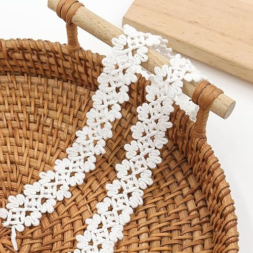 WANYI Spitzenband 2cm Breit Schleifenband Vintage Spitzenborte Hohl Borten und Bänder zum Nähen Meterware Spitze Geschenkband Dekoband Zierband für DIY Nähen Handwerk Hochzeit Deko（Weiß） von WANYI