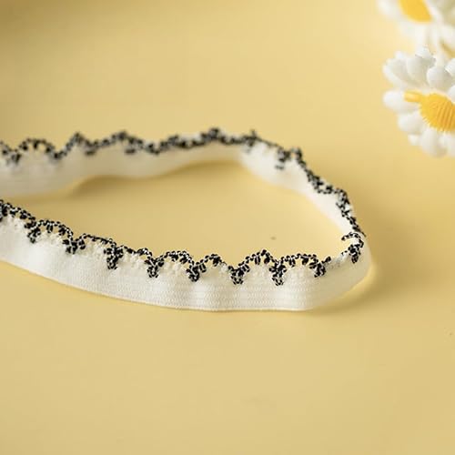 WANYI Spitzenband Elastizität Spitzenborte 1.2CM Breite Spitzenbordüre Vintage Borten und Bänder zum Nähen Meterware Dessous-Besatz Dekoband für Kleidung Geschenkverpackung（Weiß） von WANYI