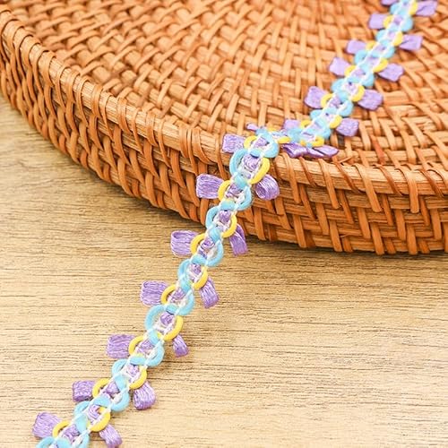 WANYI Spitzenband Schleifenband Geflochtene 1,8cm Breit Borten und Bänder zum Nähen Meterware Dekoband Vintage Geschenkband Blumenrebe Zierband für DIY Nähen Handwerk Kleidung Geschenkbox（lila） von WANYI