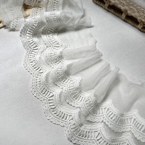 WANYI Spitzenband Weiß Spitzenborte Baumwolle Spitzenstoff 12cm Breite Stickerei Spitzenbordüre Borten und Bänder zum Nähen Meterware Vintage Dekoband Zierband für DIY Handwerk Kleidung WANYI Spitzenband Weiß Spitzenborte Baumwolle Spitzenstoff 12cm Breite Stickerei Spitzenbordüre Borten und Bänder zum Nähen Meterware Vintage Dekoband Zierband für DIY Handwerk Kleidung von WANYI