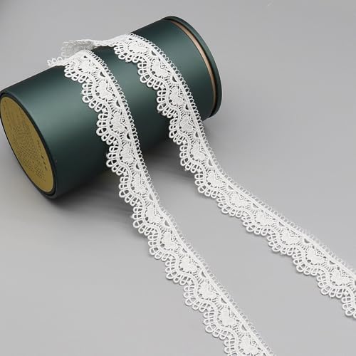 WANYI Spitzenband Weiß Spitzenstoff 3cm Breit Spitzenborte Band Dekor Borten und Bänder Zum Nähen für DIY Basteln Heimdekoration Nähen und Dekor Kleidung von WANYI