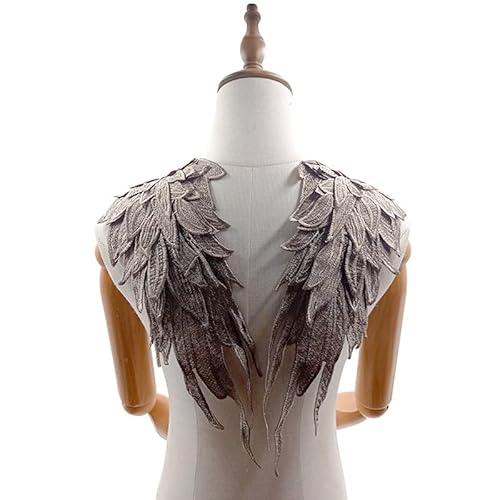 WANYI Spitzenkragen Spitze zum Nähen, Stickerei Patch Applique Spitzenapplikation Halskragen Ausschnitt Kragen Spitze für Brautkleid, Röcke, Strickwaren(L) von WANYI