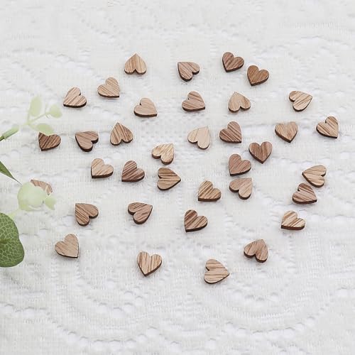 WANYIG 120 Stück Hochzeit Deko aus Holz Herzen Tischdeko Hochzeit Holzherzen Tisch Deko Taufe Deko Streudeko Holzherzen zum Basteln DIY Herz Konfetti (12MM) von WANYIG
