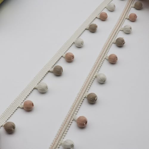 WANYIG Pompom Borte und Bänder zum Nähen Pomponborte Quastenborte Fransenborte Bommelband Bommel Fringe Spitzenband für Sofas Stoffdekoration Nähen Basteln Vorhänge Kleidung (Rosa, 4M) von WANYIG