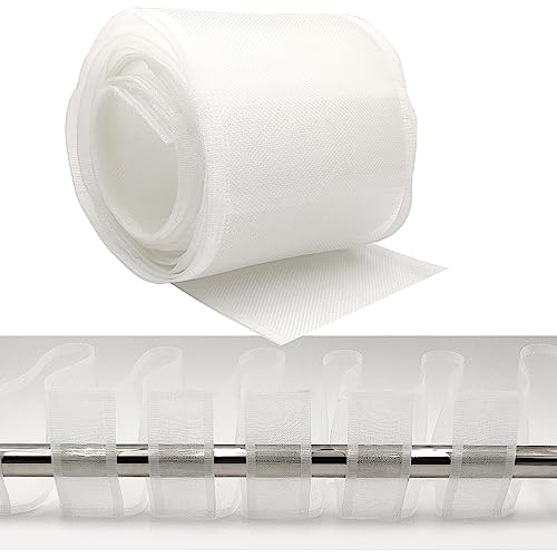 WANYIG Schlaufenband zum Nähen 10CM Breit Nylon Stegband Gardinenband Transparent Dicker Universalband Bleistiftfaltenband mit schlaufen Schlaufenband für Gardinenstange (10M) von WANYIG