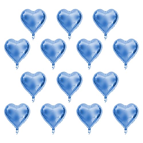 WAONIQ 10pcs 10 Zoll herzförmige Aluminiumfolienballons Silber Metallic Party ationen zum Geburtstag am Hochzeits Geburtstag (Blau) von WAONIQ