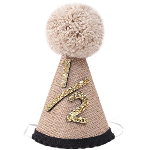 WAOUH Baby Halber Geburtstag Krone Hut 6 Monate Foto Prop Mini Kuchen Krone (Schwarz) von WAOUH