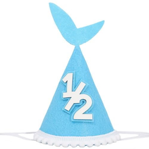 WAOUH Haifischschwanz 1/2 Geburtstagshut – Ozean-Halbgeburtstagsdekoration, blauer Haifisch-Partyhut, Foto-Requisiten, unter dem Meer, 6 Monate, Halbblau, Small WAOUH Haifischschwanz 1/2 Geburtstagshut – Ozean-Halbgeburtstagsdekoration, blauer Haifisch-Partyhut, Foto-Requisiten, unter dem Meer, 6 Monate, Halbblau, Small von WAOUH