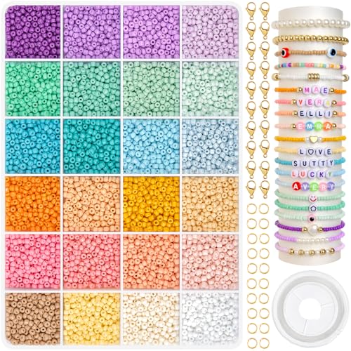 WAREHOUSE 24 Farbe 8000 Stück 3mm Perlen Set,Selber Machan Perlen, Bastbeln Perlen zum Auffädeln für DIY Geschenkidee von Warehouse