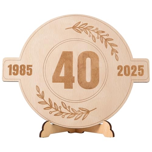 WAREHOUSE 40 Jahre alt Geburtstagskarten aus Holz, kreative Geburtstagsgeschenkkarten aus Holz, Geburtstagsdekoration, 40. Jahrestag Hochzeitstag für Männer, Frauen.(40) von WAREHOUSE