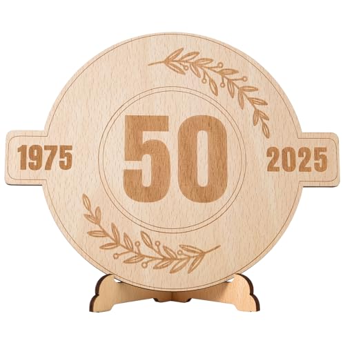 WAREHOUSE 50 Jahre alt Geburtstagskarten aus Holz, kreative Geburtstagsgeschenkkarten aus Holz, Geburtstagsdekoration, 50. Jahrestag Hochzeitstag für Männer, Frauen.(50) von WAREHOUSE