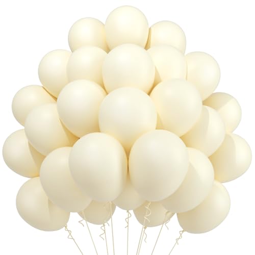 WAREHOUSE 50 Stück Elfenbein Luftballons Geburtstag Ballons Helium Luftballons Bunt Luftballon Girlande für luftballons hochzeit, luftballons geburtstag ballon girlande, Taufe Deko.(Elfenbein-3） von WAREHOUSE