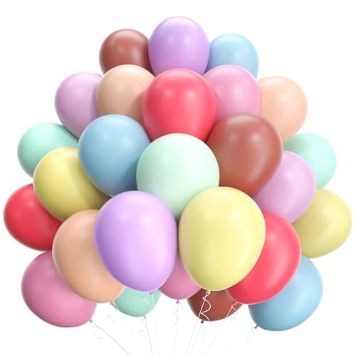 WAREHOUSE 50 Stück Farbe Luftballons Geburtstag Ballons Helium Luftballons Bunt Luftballon Girlande für luftballons hochzeit, luftballons geburtstag ballon girlande, Taufe Deko.(Gemischter Maca-27） von WAREHOUSE