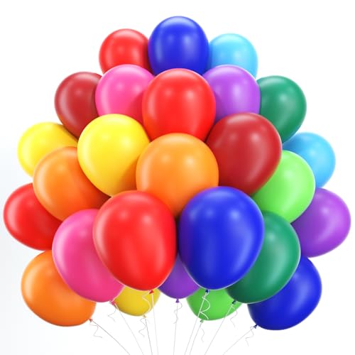WAREHOUSE 50 Stück Farbe Luftballons Geburtstag Ballons Helium Luftballons Bunt Luftballon Girlande für luftballons hochzeit, luftballons geburtstag ballon girlande, Taufe Deko. von WAREHOUSE