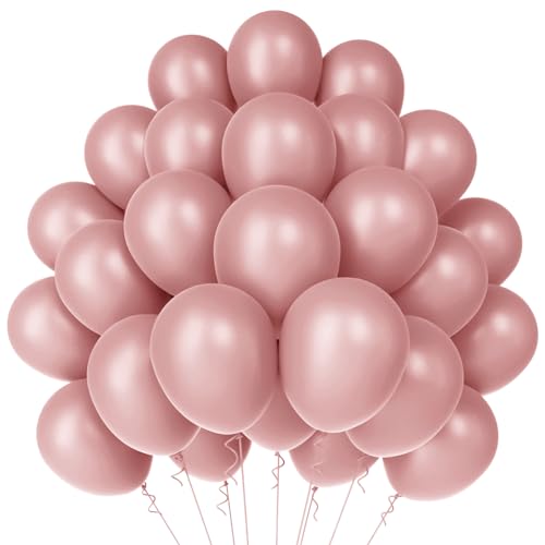 WAREHOUSE 50 Stück retro Rosa Luftballons Geburtstag Ballons Helium Luftballons Bunt Luftballon Girlande für luftballons hochzeit, luftballons geburtstag ballon girlande, Taufe Deko.(retro Rosa-5） von WAREHOUSE