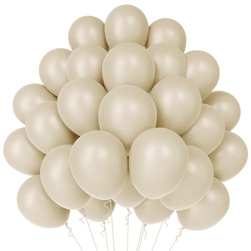 WAREHOUSE 50 Stück beige cremefarbener Luftballons Geburtstag Ballons Helium Luftballons Bunt Luftballon Girlande für luftballons hochzeit, luftballons geburtstag ballon girlande.(Sandweiß-1） von WAREHOUSE