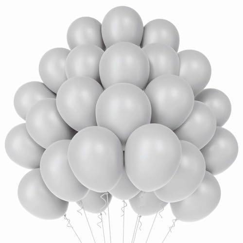 WAREHOUSE 50 Stück grau Luftballons Geburtstag Ballons Helium Luftballons Bunt Luftballon Girlande für luftballons hochzeit, luftballons geburtstag ballon girlande, Taufe Deko.(Komplexe Asche-2） von WAREHOUSE