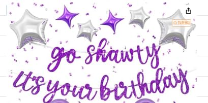 Los Shawty Es ist Ihr Geburtstags-Banner Luftballons Set (lila) von WARRENSON