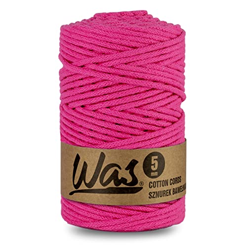 WAS Baumwollkordel mit Polyesterkern 5 mm 100m Baumwollgarn DIY Makramee Stricken Cotton Cord Fuchsia ideal für Makramee Handwerk Baumwollseil für Basteln WAS Baumwollkordel mit Polyesterkern 5 mm 100m Baumwollgarn DIY Makramee Stricken Cotton Cord Fuchsia ideal für Makramee Handwerk Baumwollseil für Basteln von WAS