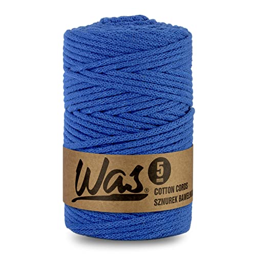 WAS Baumwollkordel mit Polyesterkern 5 mm 100m Baumwollgarn DIY Makramee Stricken Cotton Cord dunkel blau ideal für Makramee Handwerk Baumwollseil für Basteln WAS Baumwollkordel mit Polyesterkern 5 mm 100m Baumwollgarn DIY Makramee Stricken Cotton Cord dunkel blau ideal für Makramee Handwerk Baumwollseil für Basteln von WAS