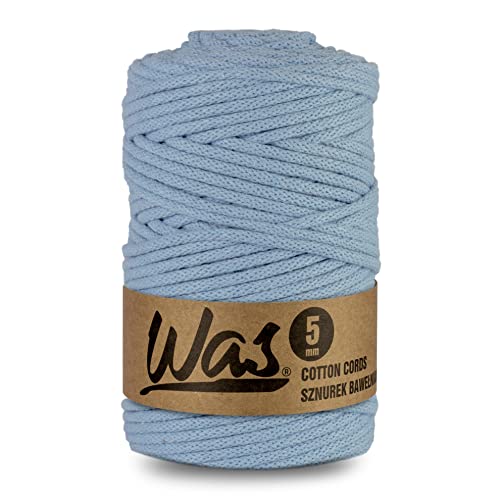 WAS Baumwollkordel mit Polyesterkern 5 mm 100m Baumwollgarn DIY Makramee Stricken Cotton Cord hellblau ideal für Makramee Handwerk Baumwollseil für Basteln WAS Baumwollkordel mit Polyesterkern 5 mm 100m Baumwollgarn DIY Makramee Stricken Cotton Cord hellblau ideal für Makramee Handwerk Baumwollseil für Basteln von WAS